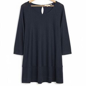 Soft Surroundings Size L Eudora‎ Twinkle Glam Holiday Metallic Cold Shoulder Top